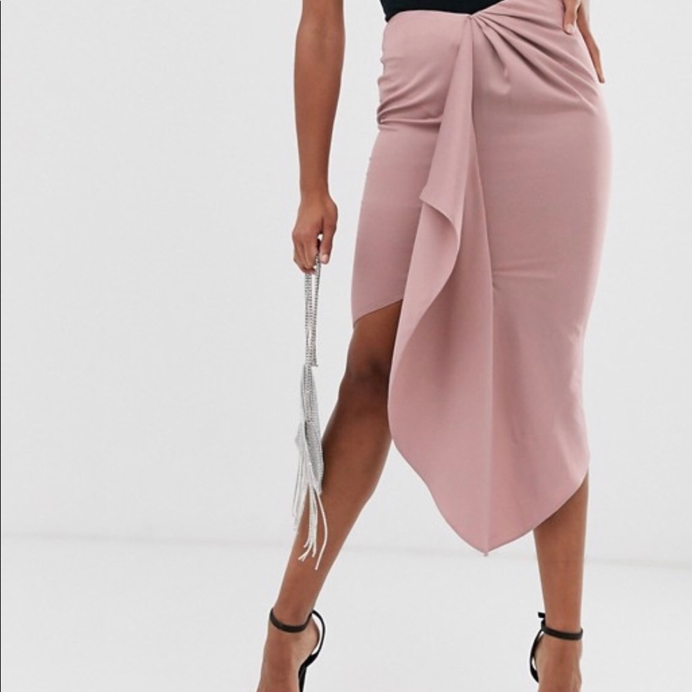 ASOS Missguided Drape Midi Skirt
